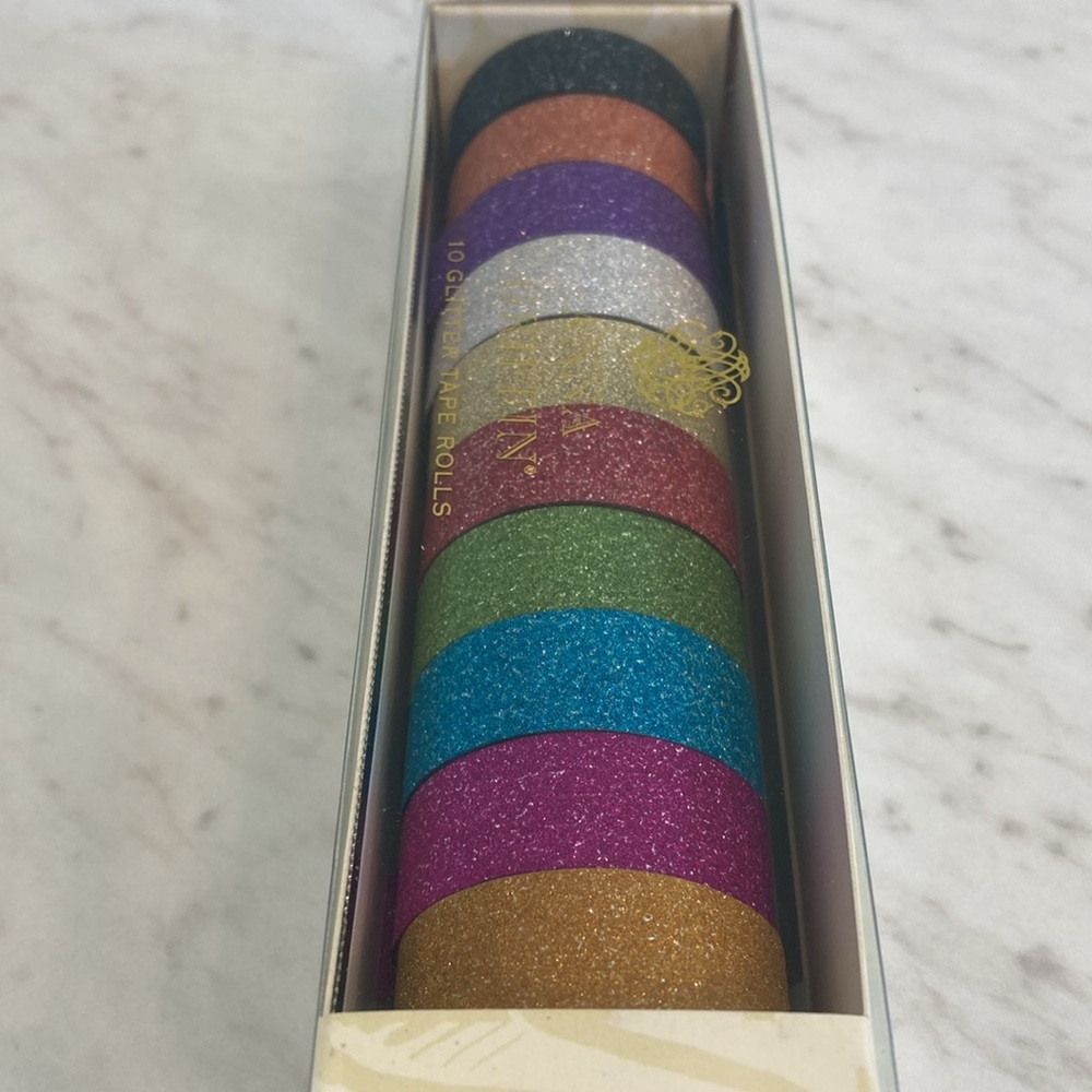 Anna Griffin Glitter Tape Rolls 10 Colors NIB - Picture 2 of 6